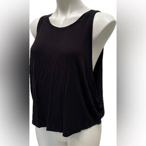 FREE PEOPLE BLACK SLEEVELESS DRAPE TANK TOP